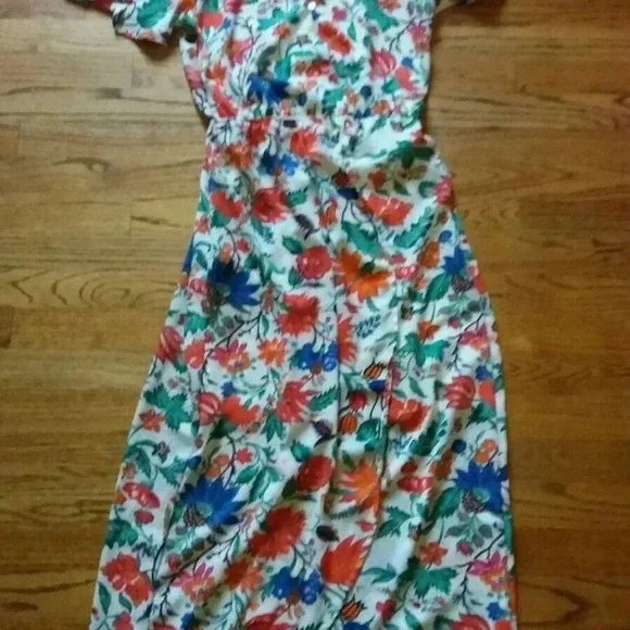 NEW Fraiche By J Cold Shoulder Floral Maxi Dress - Picture 3 of 3